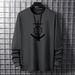 Monochrome Man- New Spring Autumn Winter Men's Solid Color Round Neck T-Shirt Outer Wear Long Sleeve Plaid Breathable_viptrois.com