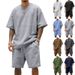Men's Clothing Men's Summer Loose Heavy Terry Ins Trend Leisure Sports Short Sleeved Shorts Suit_viptrois.com