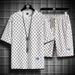 Fashion Brand Casual Shorts Suit Shorts T Shirt Versatile Fashion Summer Men's Printed Sports New Style_viptrois.com