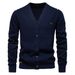 Pure 2024 Autumn Winter New V-Neck Knitted European Size Cross-Border Cardigan Slim Fit Trendy Men's Sweater Jacket_viptrois.com