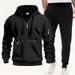 Men's Zip-Up Hoodie Set With Utility Pockets & Detachable Straps – Winter Streetwear Joggers & Jacket (S-3XL, 92% Polyester, Unisex Athleisure)_viptrois.com