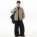 Vintage Workwear Jacket For Men - American High Street Style Loose Fit Casual Outerwear In Army Green_viptrois.com