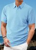 Men's Breathable Jacquard Short Sleeve Shirt - Loose Fit & Moisture-Wicking For Summer Casual Wear_viptrois.com