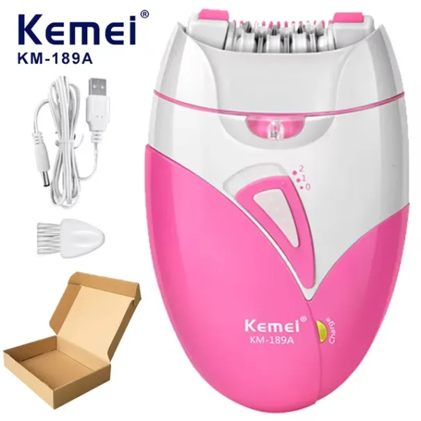KM-189A USB Rechargeable Women Electric Hair Remover Female Epilator Face Depilation Leg Depilatory_viptrois.com