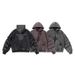 Men's Clothing Winter American Retro Washed Distressed Hooded Fleece Sweatshirt For Men High Street Fashion Loose Cardigan Short Jacket_viptrois.com