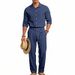 Men's Clothing Men's Linen Lounge Set - Relaxed Lapel Shirt And Comfortable Pants Outfit_viptrois.com