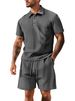 Men's Summer Jacquard Polo & Shorts Set - Breathable Athletic Outfit (S-XXXL, 8 Colors) | Quick-Dry & UV Protection_viptrois.com