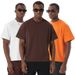 Men's Clothing Oversized Fit Short Sleeve T-Shirt - 100% Cotton Heavyweight Streetwear Tee With Drop Shoulder For Casual Wear (Black, White, Orange)_viptrois.com
