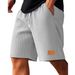 Men's Clothing Waffle Knit Shorts 5-Inch Inseam Casual Lounge Athletic Breathable Quick-Dry Flat Front Drawstring_viptrois.com