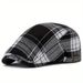 Colorful Plaid Beret Spring Summer Literary Trend Flat Top Newsboy Large Head Circumference Duckbill Cap_viptrois.com