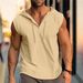2025 New Men's Sleeveless Fitness Sports Drawstring Solid Color Hooded Vest Top_viptrois.com