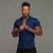 Men's Clothing Elastic Solid Color Sports Casual Cardigan Business Non Iron Shirt Trend Muscle Fitness Short Sleeved Lapel Shirt_viptrois.com