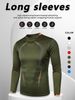 Men's Performance Workout Long Sleeve T-Shirt – =Slim Fit, Breathable & Quick-Dry (Black/White/Grey/Navy/Army Green/Red, EU/US Sizing XS-XXL)_viptrois.com