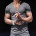 2025 Summer New V-neck T-shirt Casual And Fashionable Men's Clothing_viptrois.com