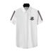 Men's Slim Fit Tencel Cotton Free Ironing Fashion Business Shirt Ribbon Badge Short Sleeved Men's Shirt_viptrois.com