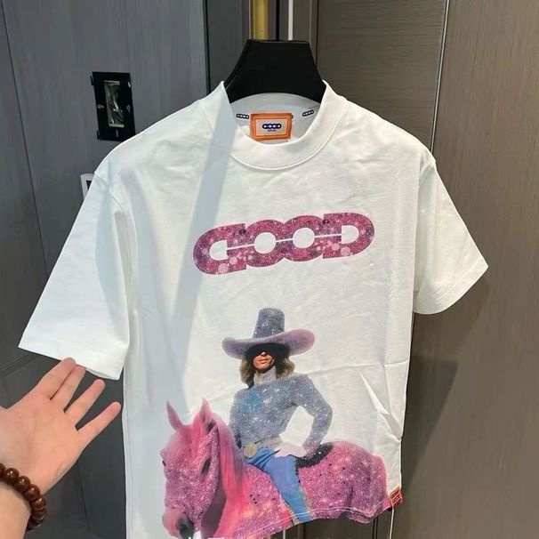 2026 Summer Men's Short-Sleeve T-Shirt, Light Luxury Loose-Fit Top, Casual Round-Neck, Trendy Brand Couple's Base Shirt_viptrois.com