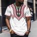 Men's Clothing Fashion Short Sleeved T Shirts Retro Pattern Digital Printing T Shirts Ethnic Style_viptrois.com