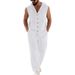 Men's Summer Hawaiian Vacation Casual Loose Fit Hooded Shirt With Pants Set Sleeveless Beachwear_viptrois.com