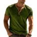 Men's Clothing Summer Stand Up Collar Color Matching Short Sleeved T Shirt Button Collar Casual Tops Breathable Fashion Casual_viptrois.com