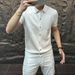 Men's Clothing Trend Comfortable Solid Color Lapel Polo Shirt Casual Versatile Simple T Shirt_viptrois.com