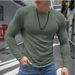 Men's Clothing Foreign Trade Europe And America Ins New Autumn Bottoming Shirt Slim Men's Long Sleeved Round Neck Casual Tops_viptrois.com