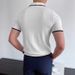 Men’s Slim-Fit Polo Shirt – Korean Style, Silk-Blend, Breathable & Lightweight (M-3XL, Black/White)_viptrois.com