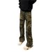 American Vibe Snake Patterned Jacquard Jeans Men's Spring Vintage High Waisted Curved Knife Slightly Flared Pants_viptrois.com