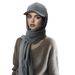 New Style Solid Color Chiffon Scarf Women's Baseball Cap Brim Style Middle Eastern All Match Pullover Headscarf Hat_viptrois.com