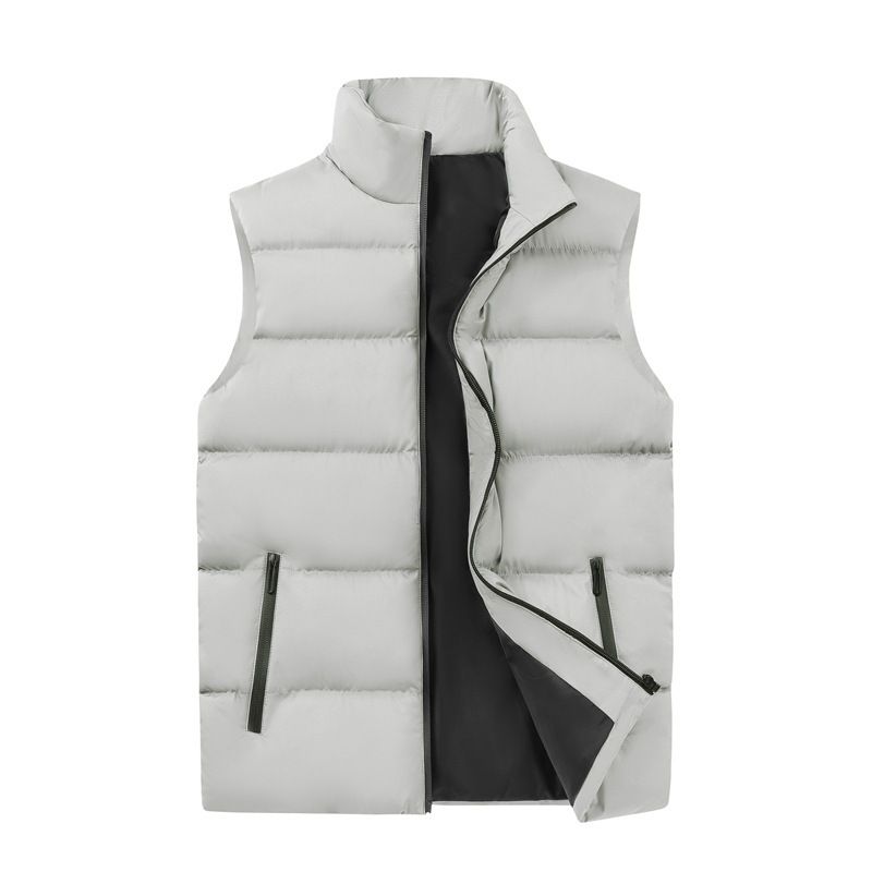 Men's Quilted Vest – Thickened Polyester Puffer Sleeveless Jacket, Oversized Fit With Side Pockets (M-5XL) Streetwear Layering Piece_viptrois.com
