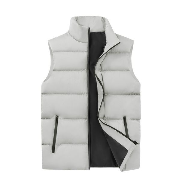 Men's Quilted Vest – Thickened Polyester Puffer Sleeveless Jacket, Oversized Fit With Side Pockets (M-5XL) Streetwear Layering Piece_viptrois.com