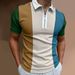 Classic Stripe Print T Shirt Men Fashion Lapel Men's Clothing T-shirts For Men Contrast Color Polo Shirt For Men Summer T Shirt_viptrois.com