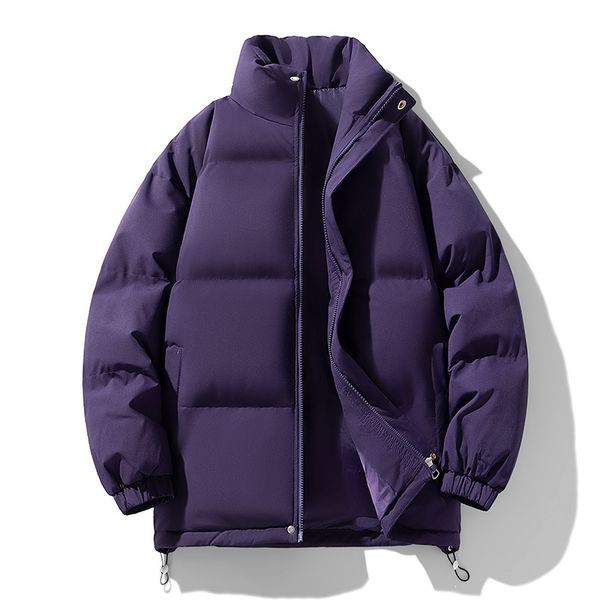 Men's Clothing Couple's Winter Puffer Jacket, Oversized Unisex Hooded Coat With 500g Polyester Fill, Streetwear Essential For Casual & Dating Outfits_viptrois.com