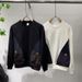 Pure American Style Men's Sweatshirt 2024 Autumn Winter New Round Neck Trendy Patchwork Pocket Long Sleeve T-Shirt Casual Top_viptrois.com