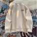 Unisex Streetwear Hoodie - Fleece-Lined Oversized Pullover With Zip-Up, Trendy Couple Outfit For Fall & Winter_viptrois.com