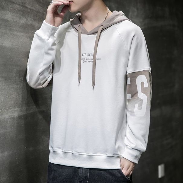 Men's Hooded Sweatshirt Long Sleeve Pullover Casual Loose Fit Unisex Fleece-Lined Streetwear Top For Autumn Winter_viptrois.com
