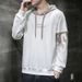 Men's Hooded Sweatshirt Long Sleeve Pullover Casual Loose Fit Unisex Fleece-Lined Streetwear Top For Autumn Winter_viptrois.com