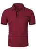 New Men's Short Sleeve Polo Shirts Solid Color Casual T-shirt Summer Trendy Breathable Loose Basic Splice Top Pockets Men Shirts_viptrois.com