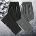 Men's Clothing Ice Silk Trousers Men's Large Size Straight Leg Cuffs Casual Summer Thin Nylon Trousers_viptrois.com