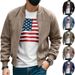Men's Casual Retro Suede Zip Jacket - Lightweight Spring/Fall Outerwear With Stand Collar & Side Pockets (Black, Army Green, Navy, Misty Blue, Brown)_viptrois.com