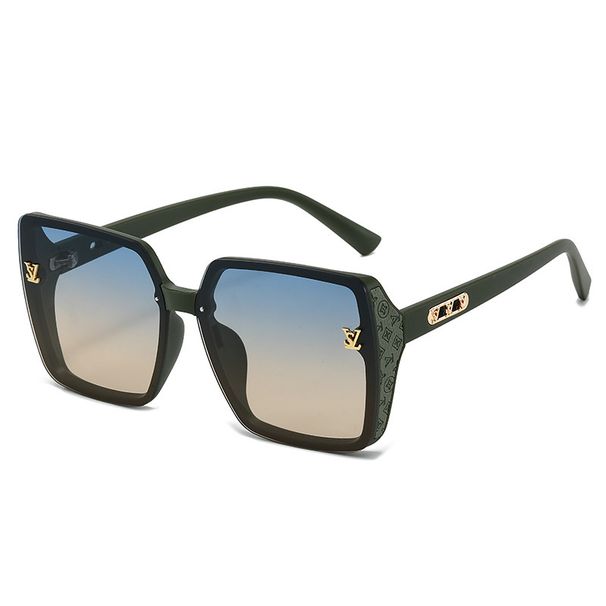 Rega unisex LS sunglasses men and women, fashionable for commuting sunglasses, square patch leather UV400 dual color_viptrois.com