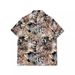 Men's Clothin Trend Brand High End National Trend Creative Hong Kong Style Casual Retro Loose Short Sleeved Shirt Men's Beach Flower Shirt Women_viptrois.com