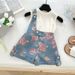 Kids’ Clothing Girls Summer New Suit Sleeveless Top Plus Printed Denim Shorts Two Piece Suit Baby Girl Fashion Suit_viptrois.com
