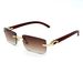 Frameless Wooden Sunglasses For Men – Slingshot Design Trendy Optical Frames (Lightweight & Stylish)_viptrois.com