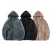Winter Arctic Velvet Men's Cardigan, American Lazy Style, Loose Fit, Warm Top, Fleece Lined, Thick Hooded Fur Jacket_viptrois.com