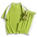 Men's Clothing One Piece Drop Shipping Summer Round Neck Short Sleeve Breathable Stretch Shorts Sports Leisure Suit Men_viptrois.com