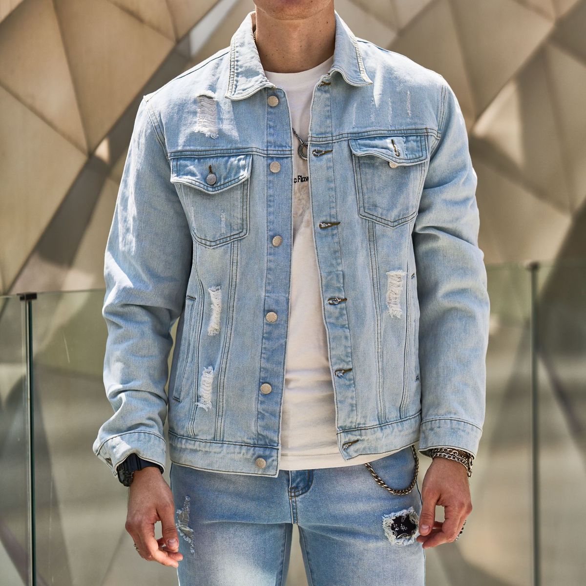 Men's Clothing spring and autumn new street men's denim loose casual coat jacket_viptrois.com