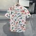 Trendy Summer New Men's Short-sleeved Shirt Thin Trendy Brand Graffiti Printing Versatile Loose Casual Handsome Shirt_viptrois.com