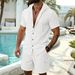 Men's Clothing Men's Casual Beach Outdoor Shirt And Shorts Set Short Sleeved Hooded Cardigan For Formal & Casual_viptrois.com