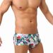 UXH White Floral Bird Print Fashion Trend Men's Boxer Swim Trunks Fresh Beach Four-Corner Swimming Shorts_viptrois.com
