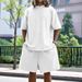 Men's Clothing New Summer Men's Leisure Suit Solid Color Sports Men's Suit Loose Fashion Short Sleeve_viptrois.com